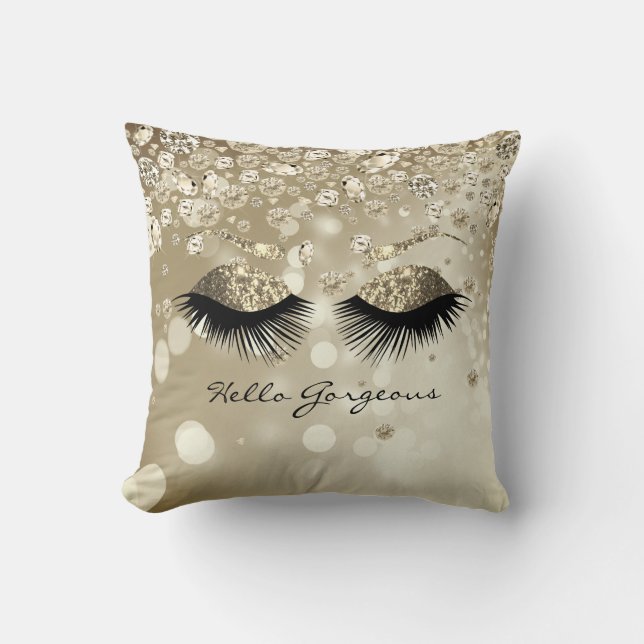 Coussin Gorgeous de la boule de diamant - Eyelash d'or et  (Recto)