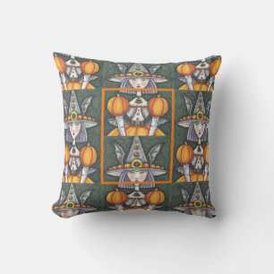 COUSSIN GOTH BAT GIRL WITCH, HALLOWEEN JETER PILLOW
