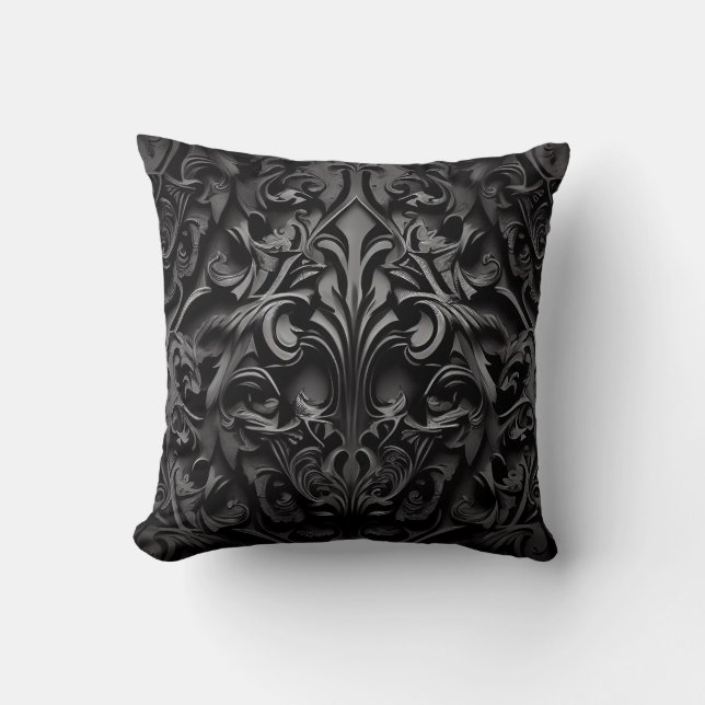 Coussin Goth Gothique Design noir & blanc (Recto)