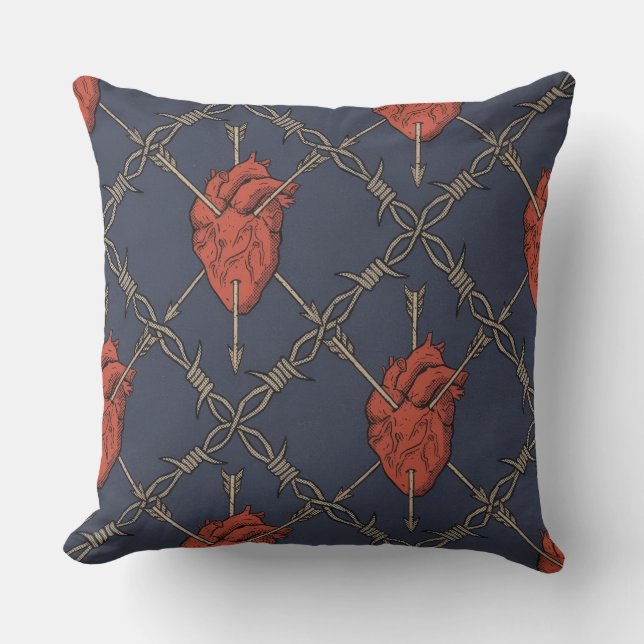 Coussin Goth heart throw pillow (Recto)
