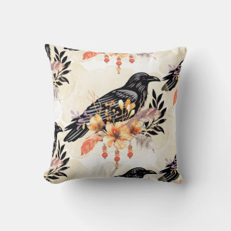 Coussin Goth Raven Throw Pillow