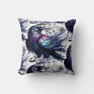 Coussin Goth Raven Throw Pillow