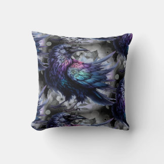 Coussin Goth Raven Throw Pillow