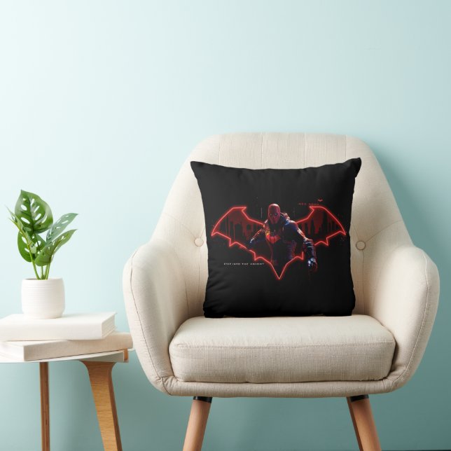 Coussin Gotham Chevaliers Hood rouge dans le logo (Chaise)