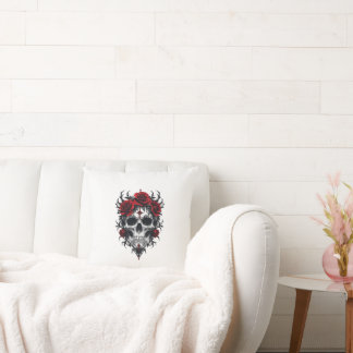 Coussin Gothic Rose Skull