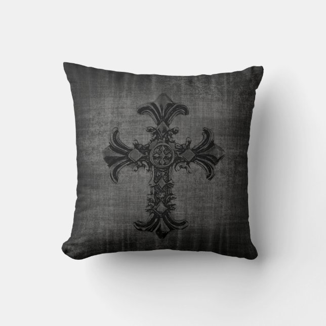 Coussin gothique croisé foncé (Recto)