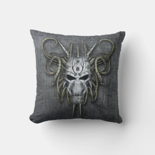 Coussin Gothique Cyborg Crâne personnalisé