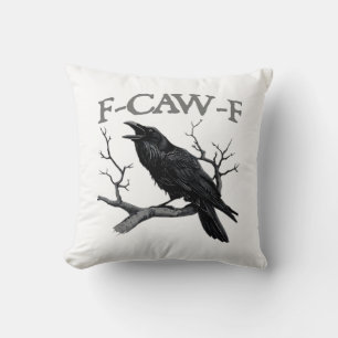 Coussin Gothique F-Caw-F Drôle Corbeau Humour Essentiel Vi