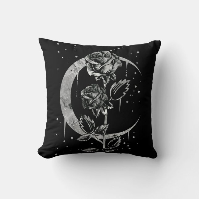 Coussin Gothique Moon Rose Croissant de cuisine Art (Recto)