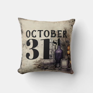 Coussin Gothique vintage Octobre 31 Trick ou Treat Hallowe