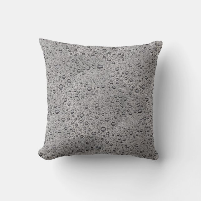 Coussin gouttelettes d'eau gris (Recto)