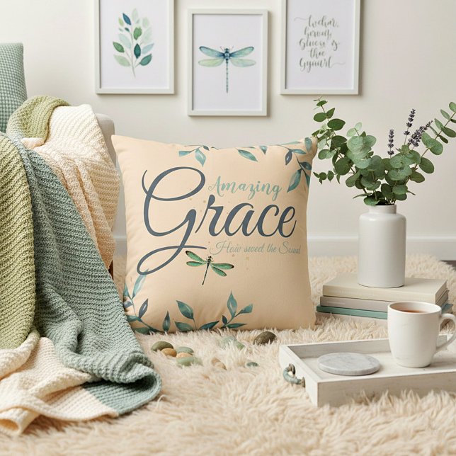 Coussin Grâce incroyable avec feuilles (Créateur téléchargé)