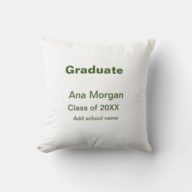 Coussin Graduate ajouter nom classe de nom de l'école de 2 (Recto)
