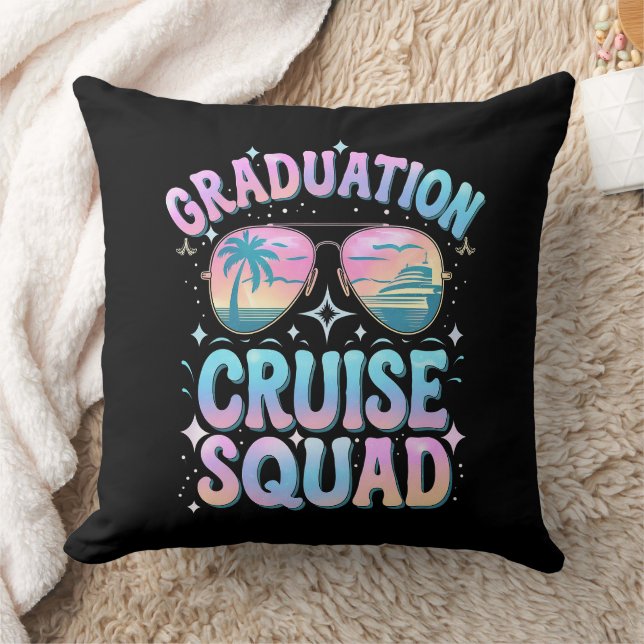 Coussin Graduation Cruise Squad Cruising Ship Retro (Couverture)