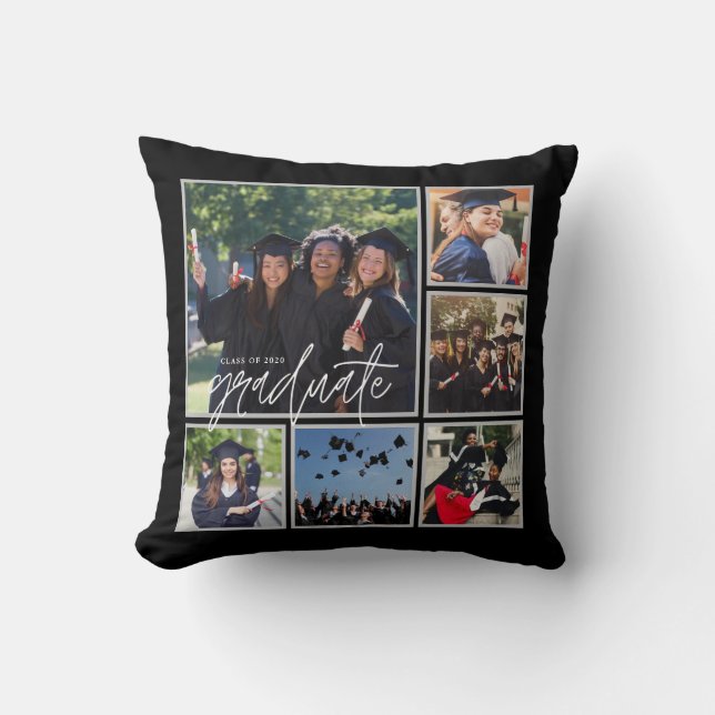 Coussin Graduation Instagram Photo Collage Keepsaké (Recto)