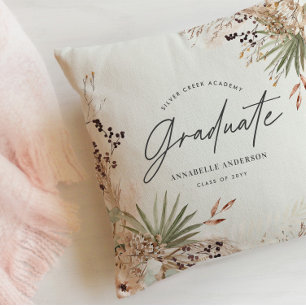 Coussin Gradué faveur pampas eucalyptus élégant script