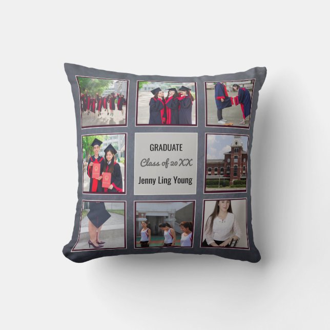 Coussin GRADUM keepsAJOUTER DES PHOTOS Mur Art Tableau noi (Recto)