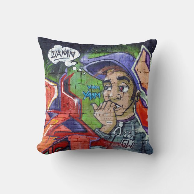 Coussin Graffiti coloré Art de rue (Recto)