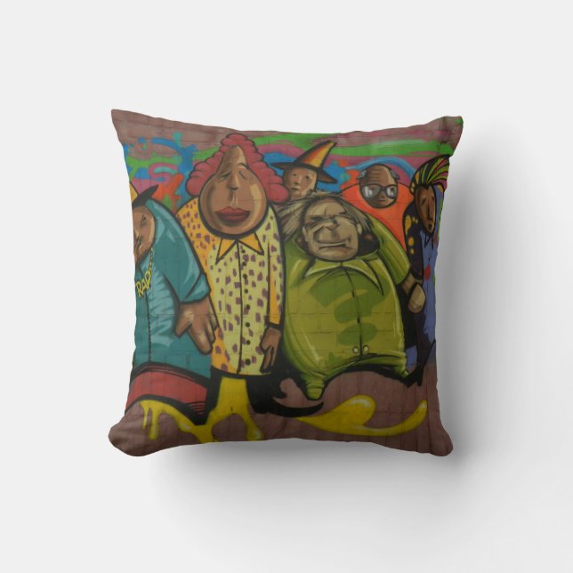 Coussin Graffiti coloré Street Art Peinture (Recto)