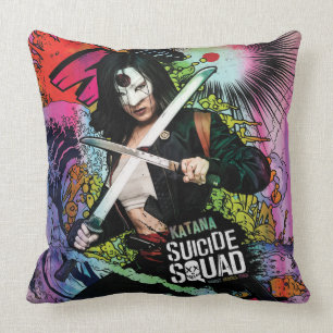 Coussin Graffiti de caractère du peloton   Katana de