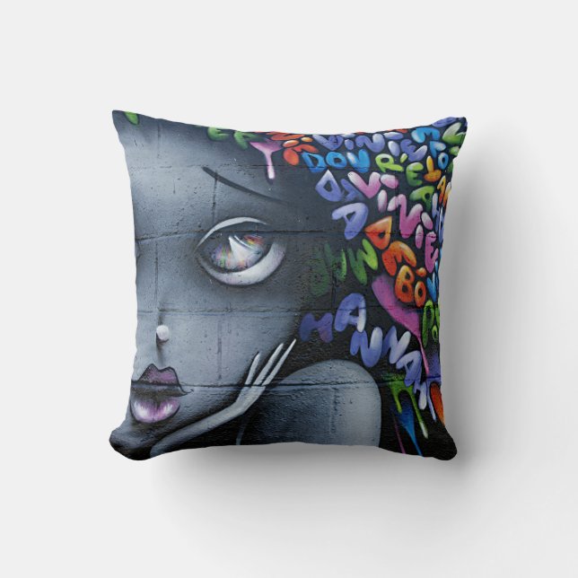Coussin Graffiti de fée mignon (Recto)