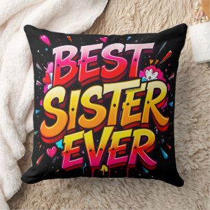 Coussin Graffiti de la meilleure soeur jamais citée