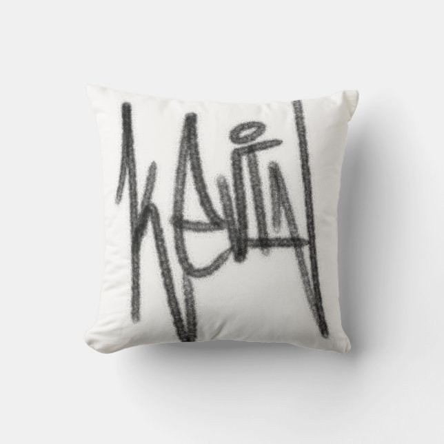 Coussin Graffiti Kevin Throw Pillow (Recto)