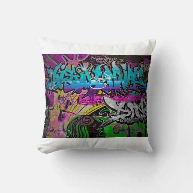 Coussin Graffiti mur d'art urbain, art, mur, grafiti, g (Recto)