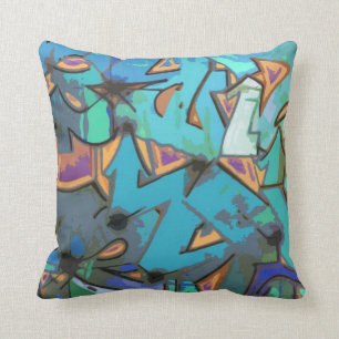 Coussin Graffiti Résumé Design Jeu d'oreiller