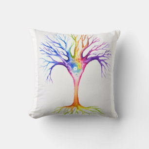 Coussin Grand arbre neuronal coloré