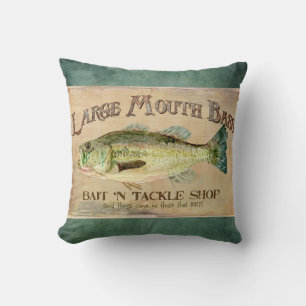 Coussin Grand bleu de décor de cabine de lac bass Fishing