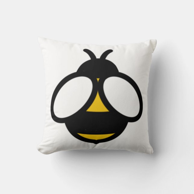 Coussin Grand bourdon noir jaune (Recto)