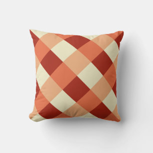 Coussin Grand Buffalo Check, rouille, terre cuite et crème