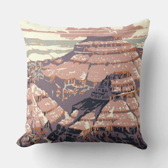 Coussin Grand Canyon Western Graphic Art American (Recto)