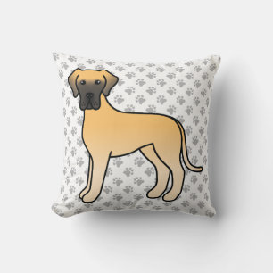 Coussin Grand Danois faon Chien de dessin animé mignon & p