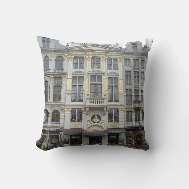 Coussin grand de photo de Bruxelles d'endroit (Recto)