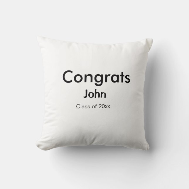 Coussin grand garçon ajouter nom félicitations date année  (Recto)