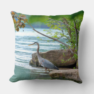Coussin Grand héron bleu