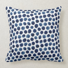 Grand indigo/motif de point bleu de polka