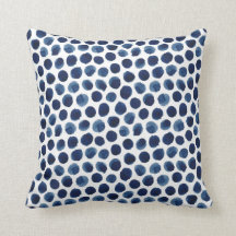 Grand indigo/motif de point bleu de polka