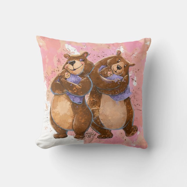 Coussin Grand Mama et Papa Bear Thlow (Recto)