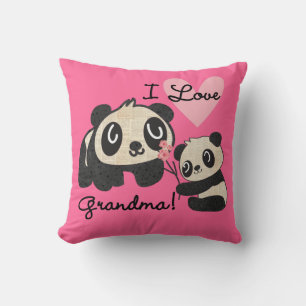 Coussin Grand-maman d'amour des ours panda I
