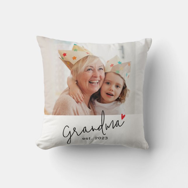 Coussin Grand-mère a établi une photo de script moderne (Recto)