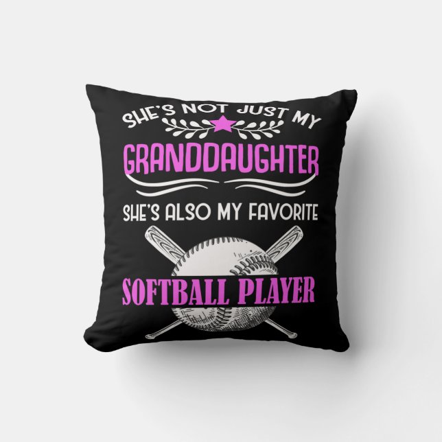 Coussin Grand-mère aime le softball jouer Grandgirl (Recto)