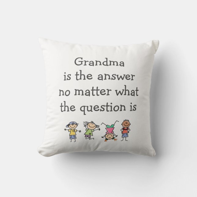 Coussin Grand-mère est la réponse Fun Kids Citation (Recto)