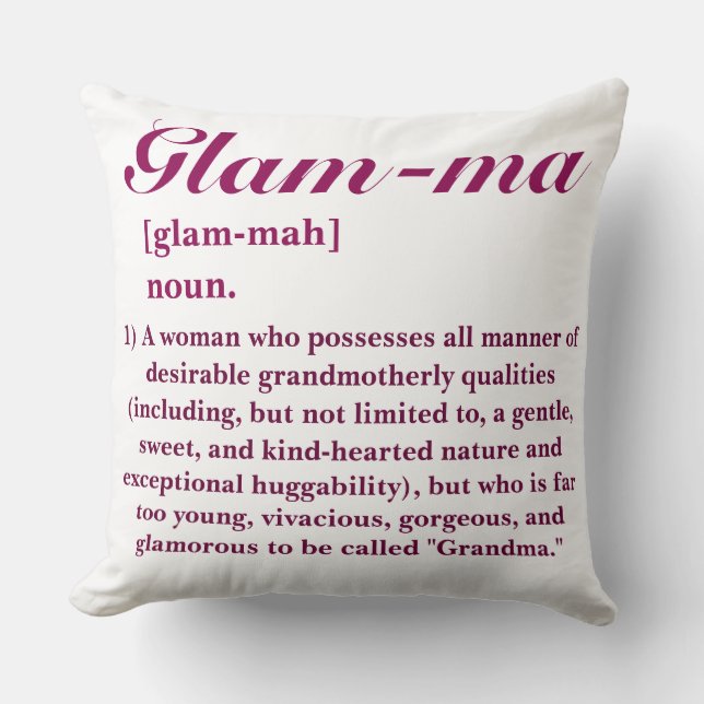 Coussin Grand-mère glam-ma glam-ma glamour PERSONNALISABLE (Recto)
