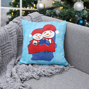 Coussin Grand-mère, petit-fils de neiges blottis Noël des