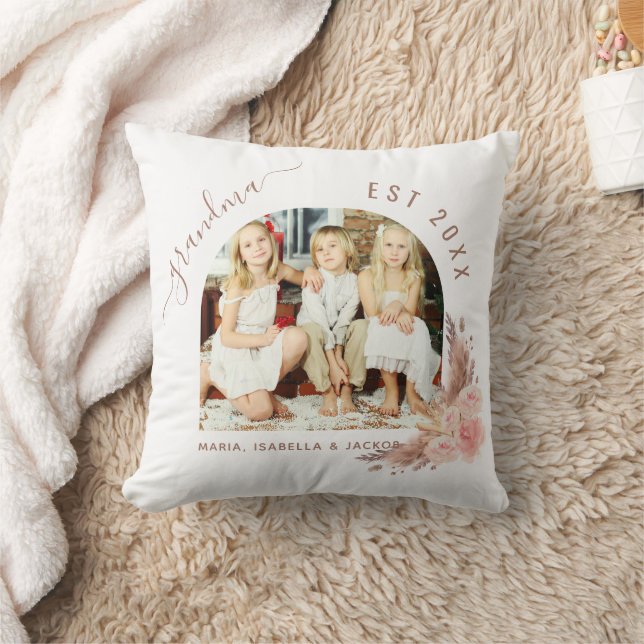 Coussin Grand-mère photo pampas herbe rose or rose (Couverture)