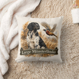Coussin Grand Münsterländer avec Faisan