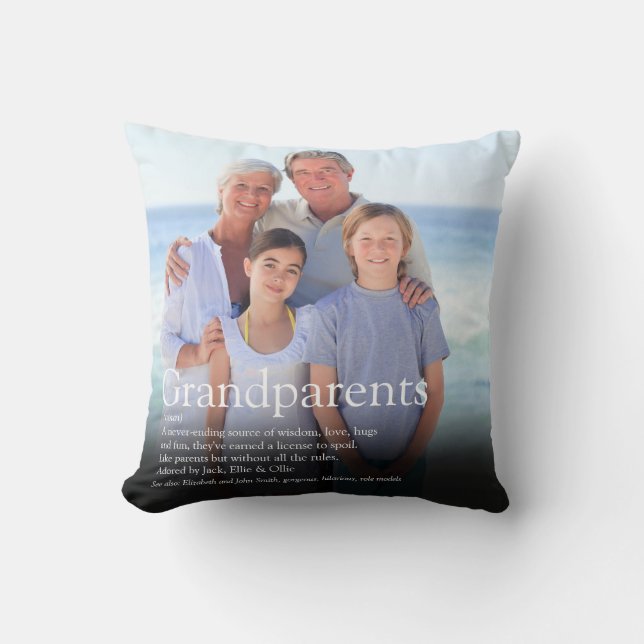 Coussin Grand-parents moderne amusant Définition Photo (Recto)